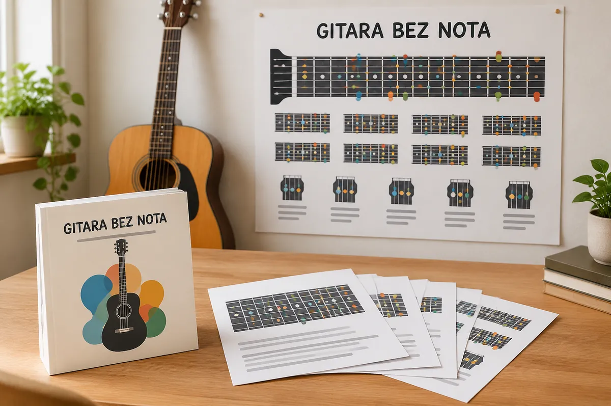 Plakat vrata gitare: svaka nota i svaki oblik u boji.